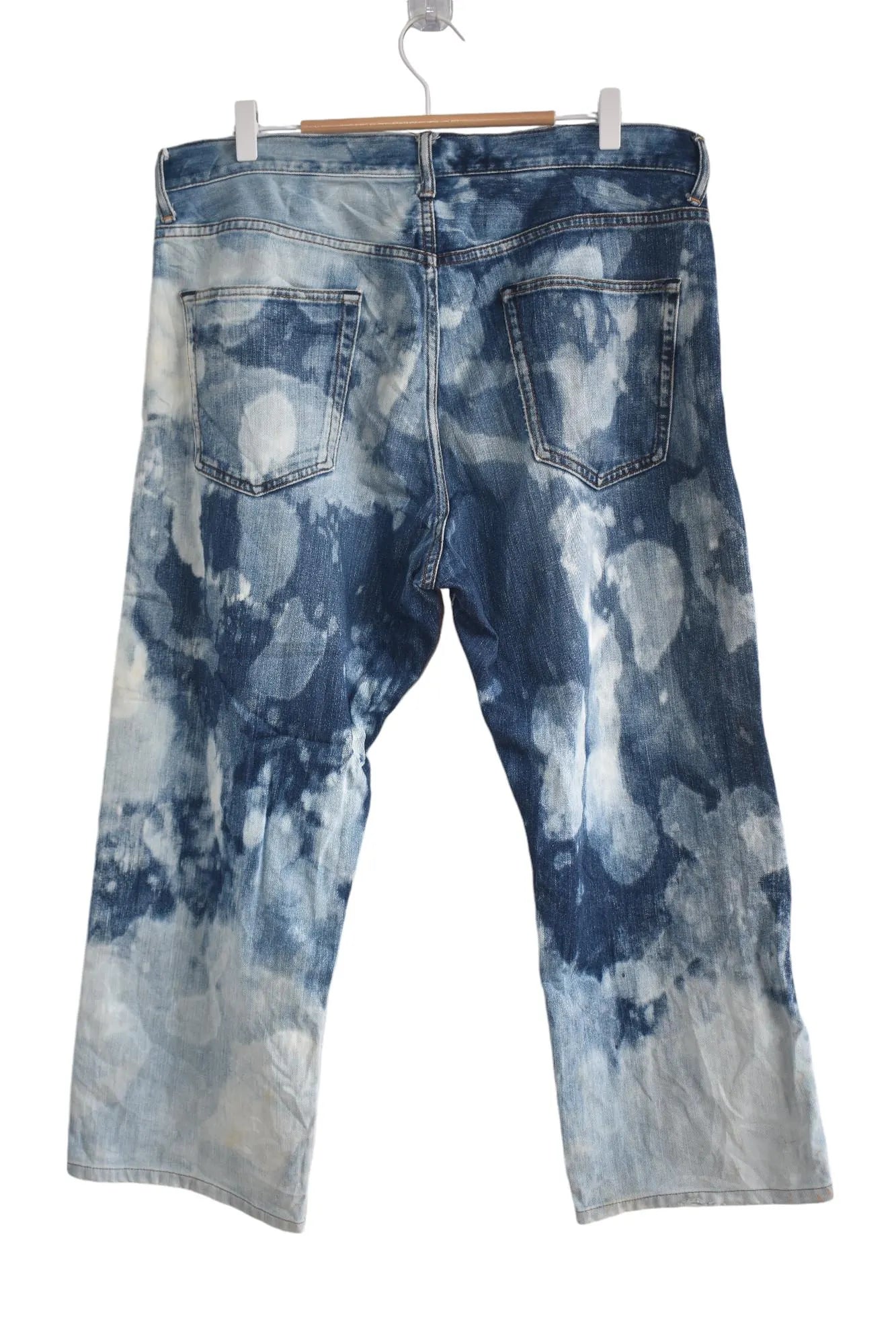 Wide Leg Japanese Bleach Jeans W36