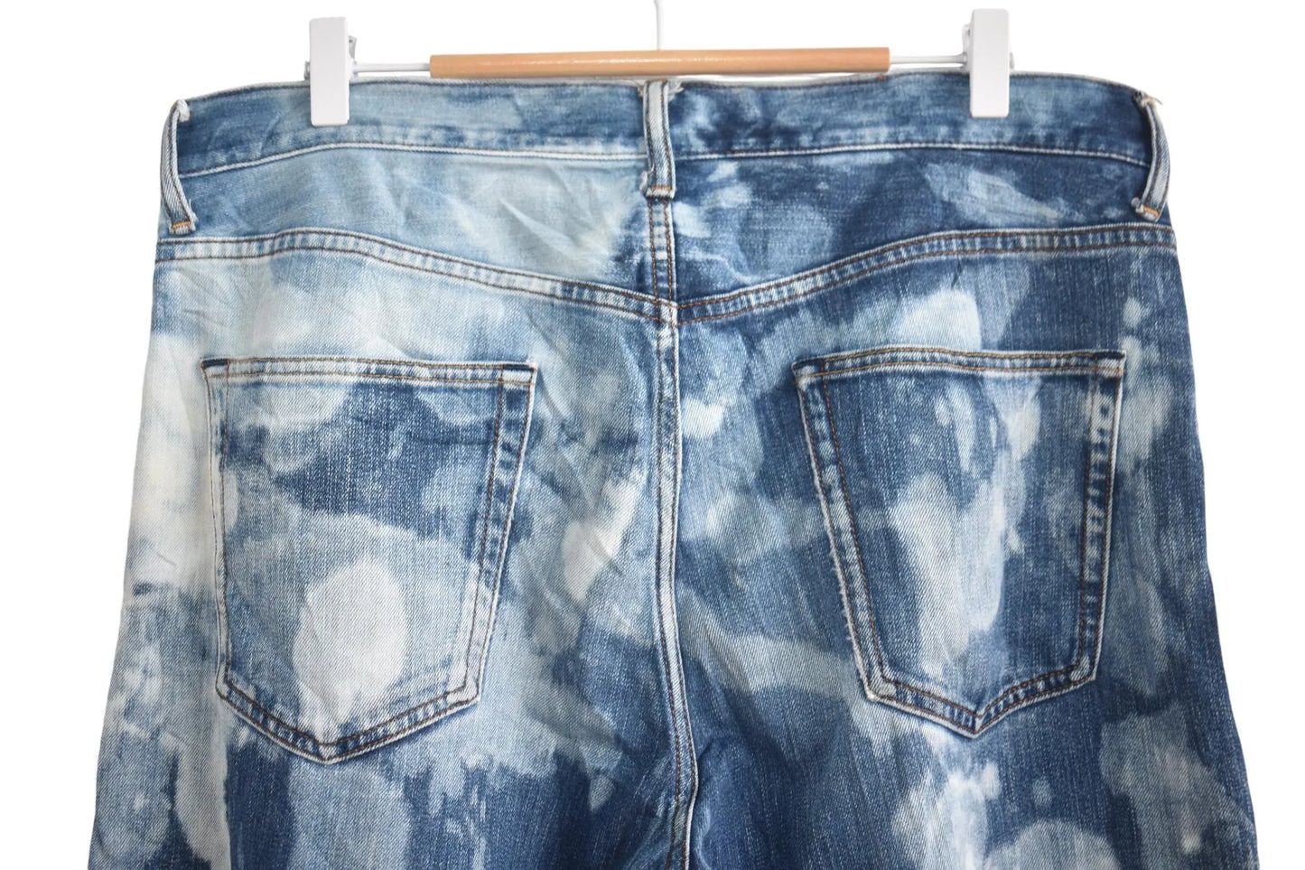 Wide Leg Japanese Bleach Jeans W36