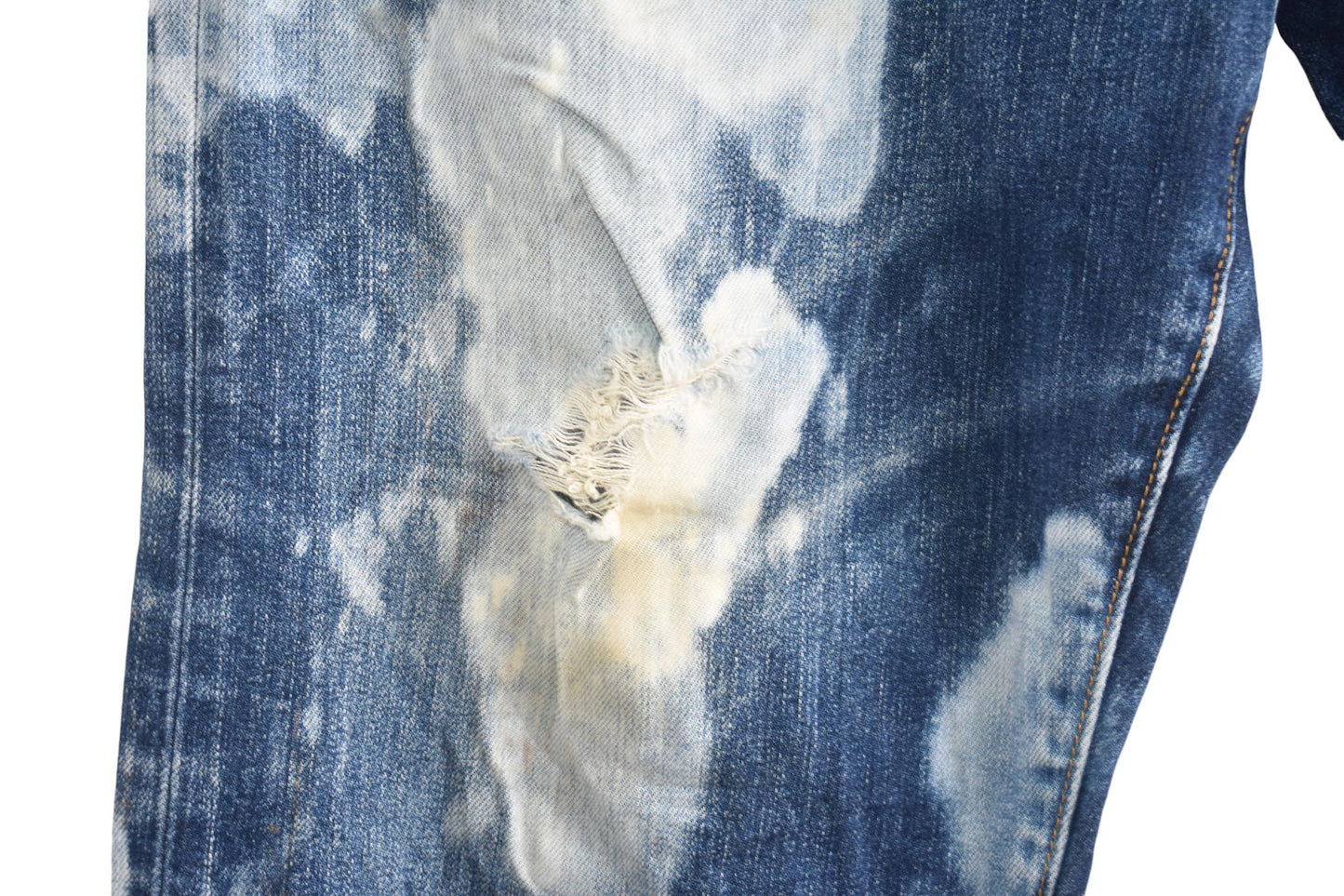 Wide Leg Japanese Bleach Jeans W36