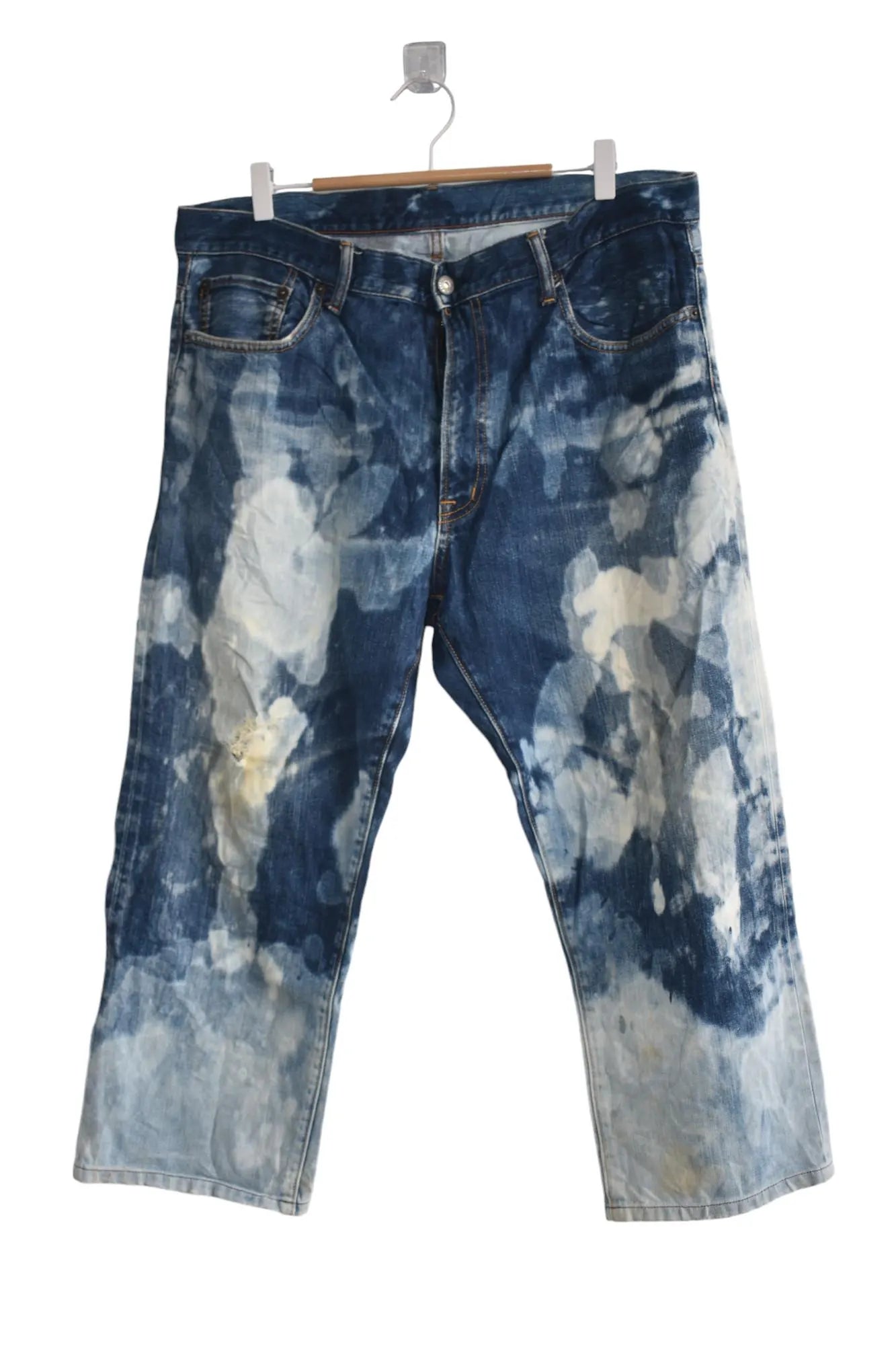 Wide Leg Japanese Bleach Jeans W36
