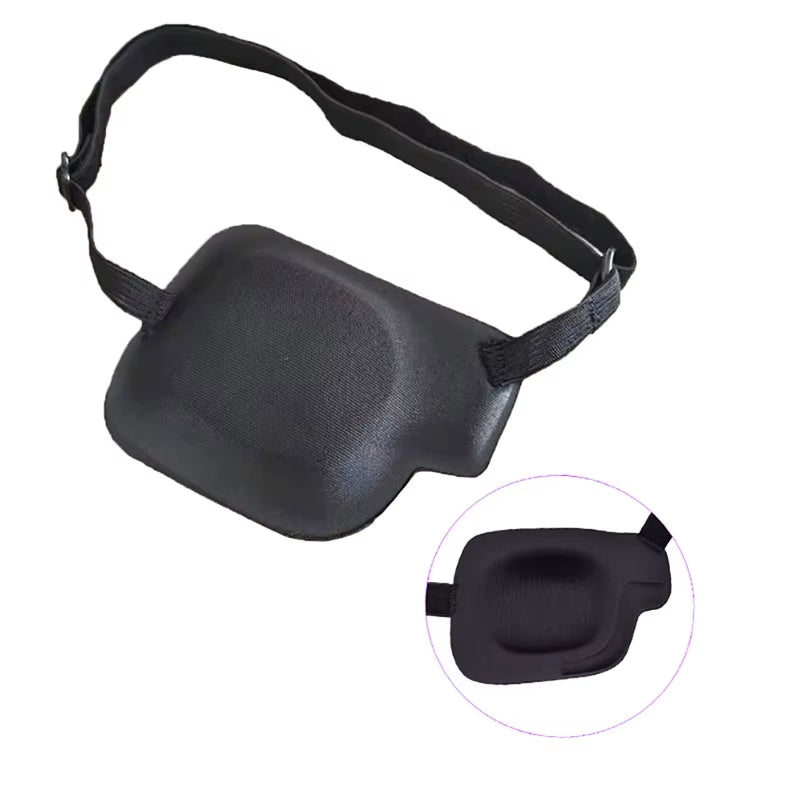 Unisex Adjustable Concave Eye Patch Kid Pirate Cosplay Costume Black Single Eye Patch Washable Eye Patch Eyepatch One Eye