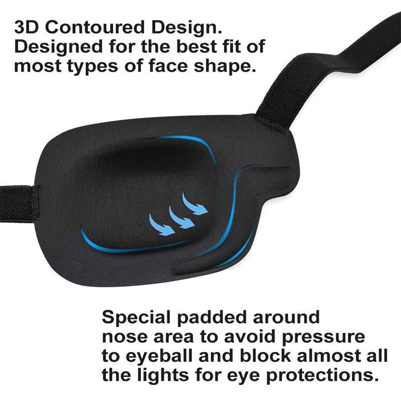 Unisex Adjustable Concave Eye Patch Kid Pirate Cosplay Costume Black Single Eye Patch Washable Eye Patch Eyepatch One Eye