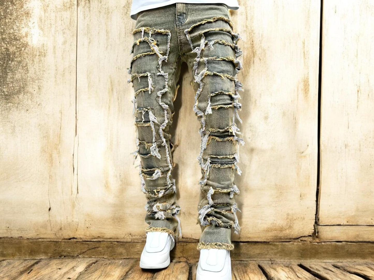 Men'S Denim Jeans | Stylish Ripped Design | Fashionable Streetwear Outfit