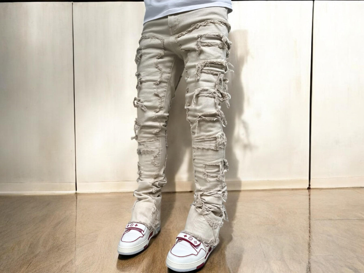 Men'S Denim Jeans | Stylish Ripped Design | Fashionable Streetwear Outfit
