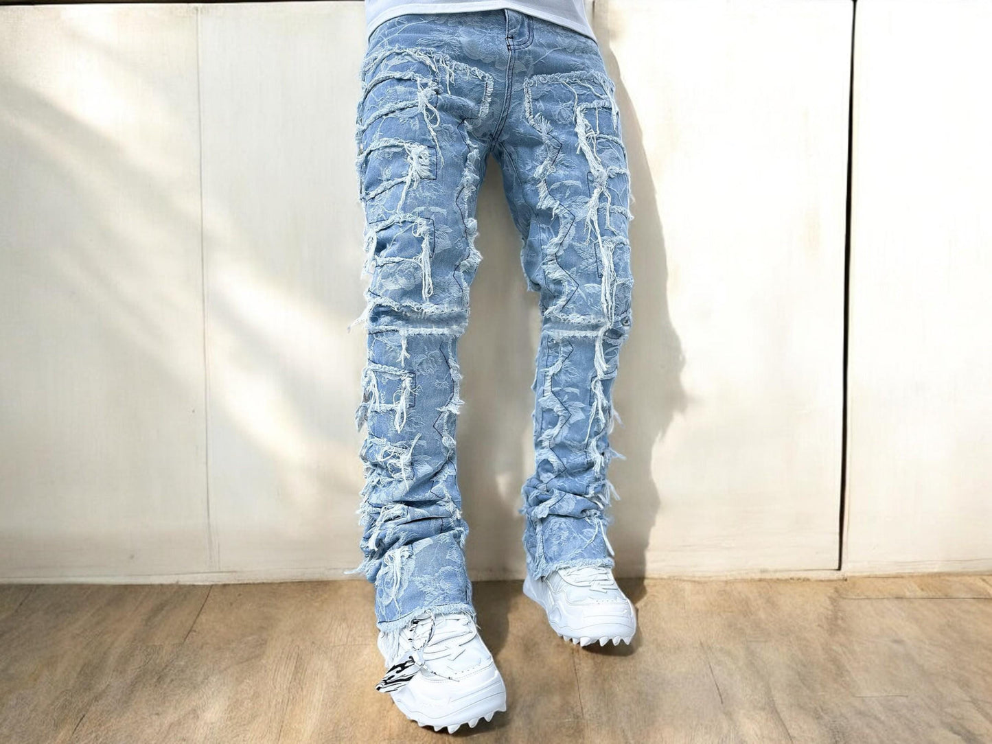 Men'S Denim Jeans | Stylish Ripped Design | Fashionable Streetwear Outfit