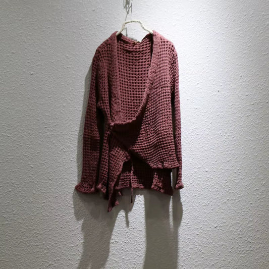 Women Loose Rough Linen One Button Jacket Ladies Vintage Chinese Style Outerwear Coat Female 2025 Flax Coat