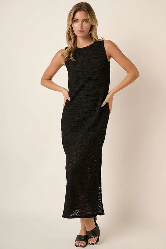 Mittoshop Side Slit round Neck Sleeveless Dress