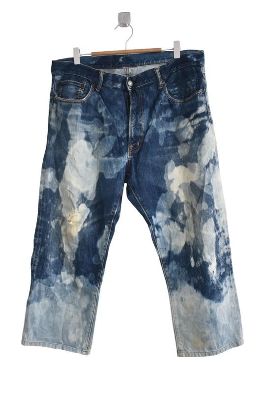 Wide Leg Japanese Bleach Jeans W36