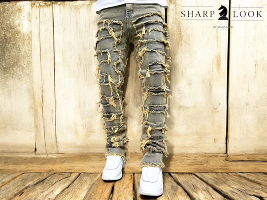 Men'S Denim Jeans | Stylish Ripped Design | Fashionable Streetwear Outfit